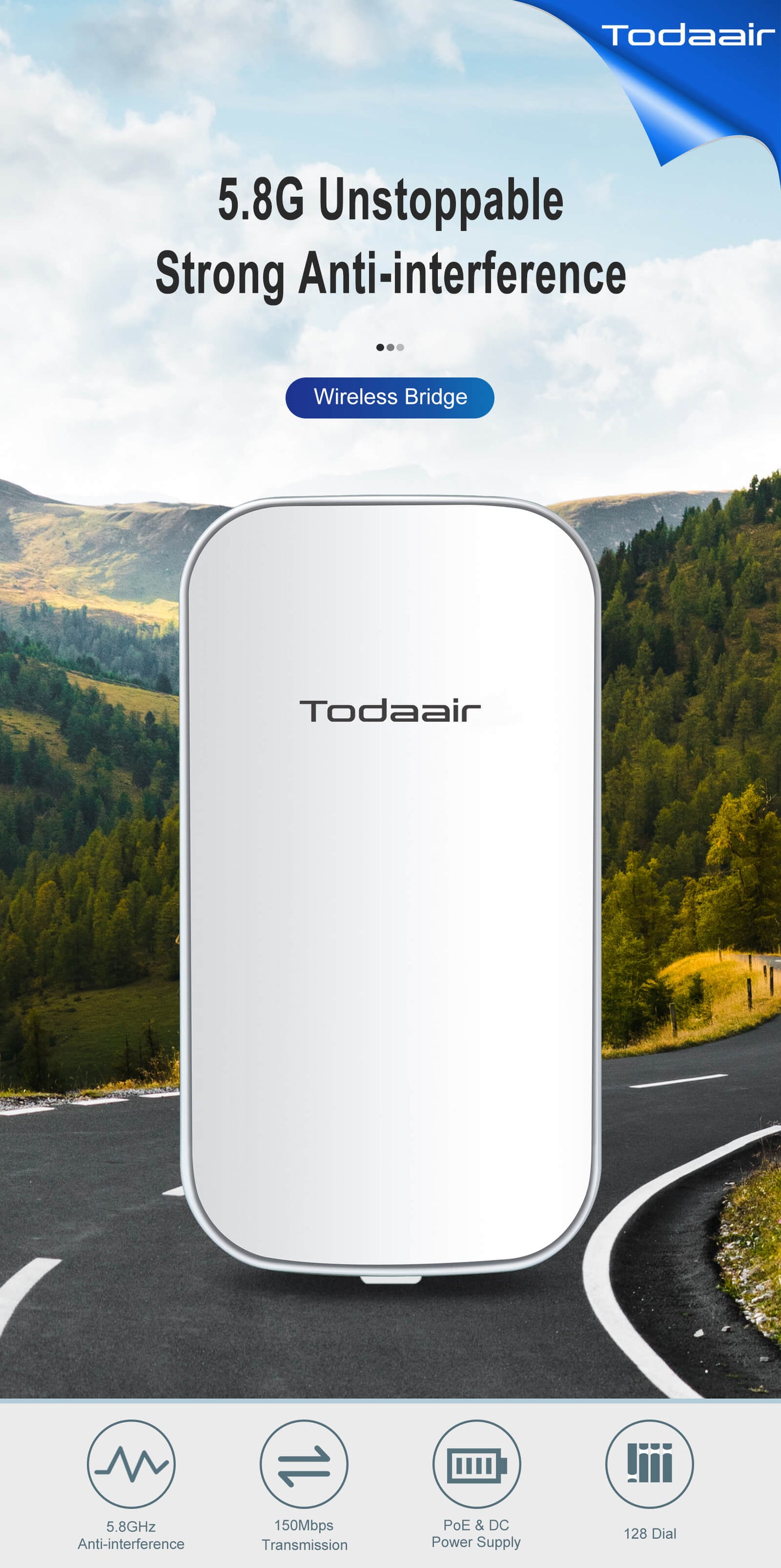 Todaair 5.8G wireless bridge