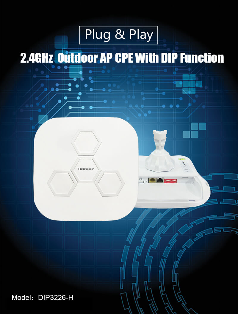 Todaair 2.4G 300M wireless bridge with DIP function