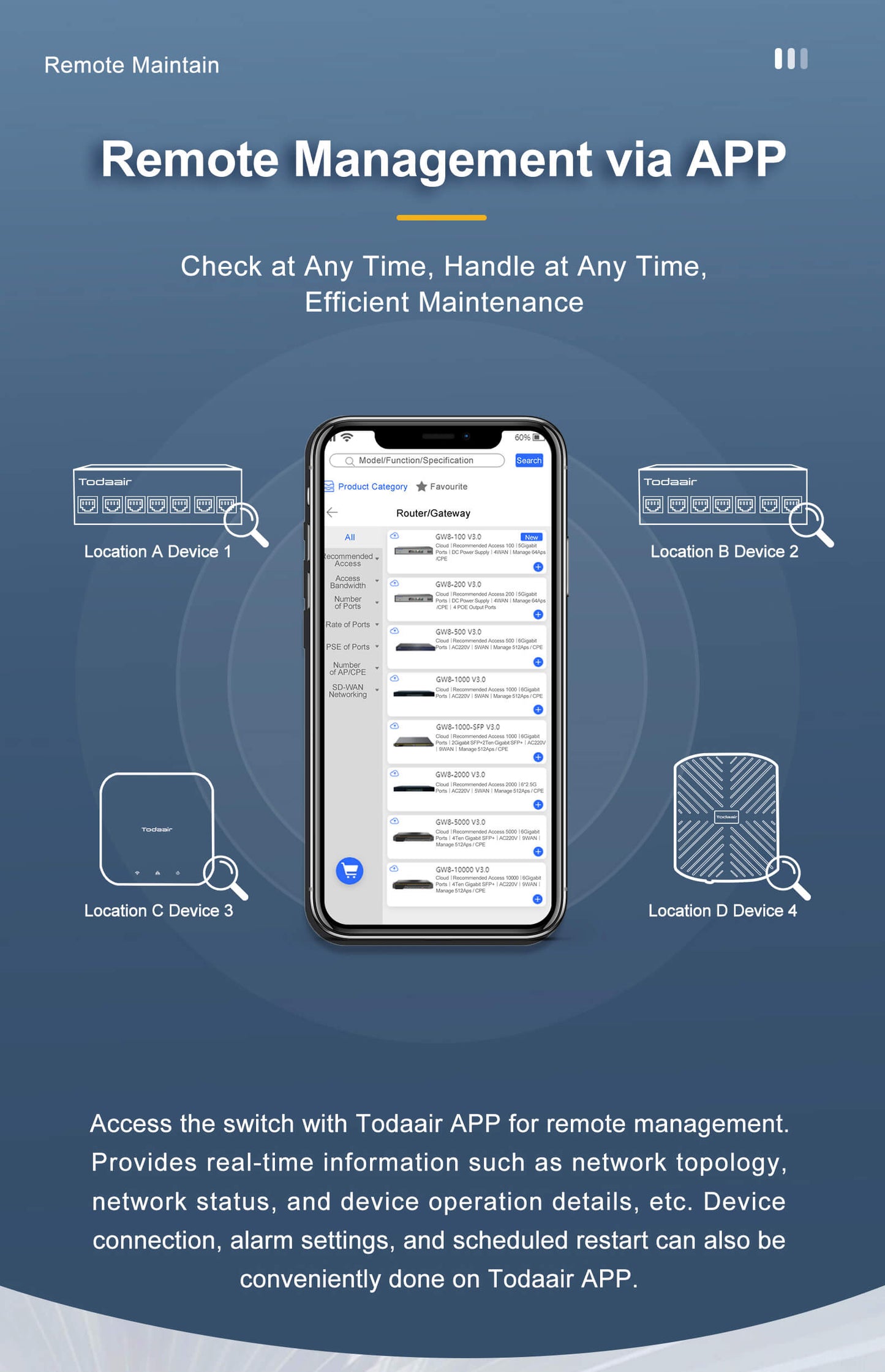 remote management via APP