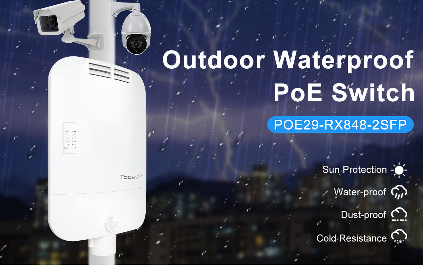 outdoor waterproof poe network switch