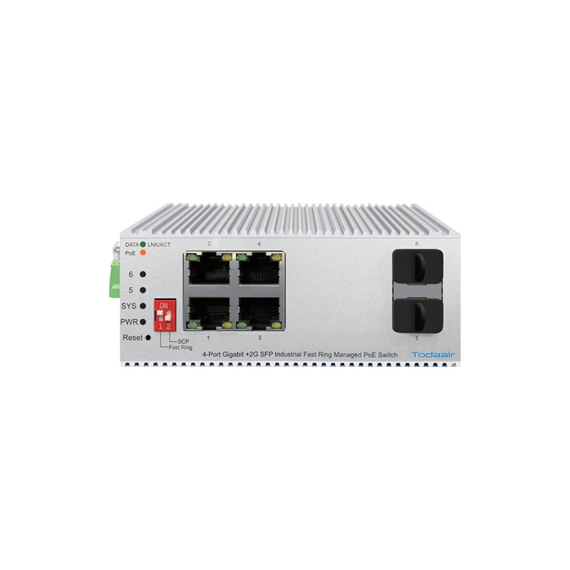 TD-IS4G-2F V2.2 Todaair POE Industrial Ring Network Switch