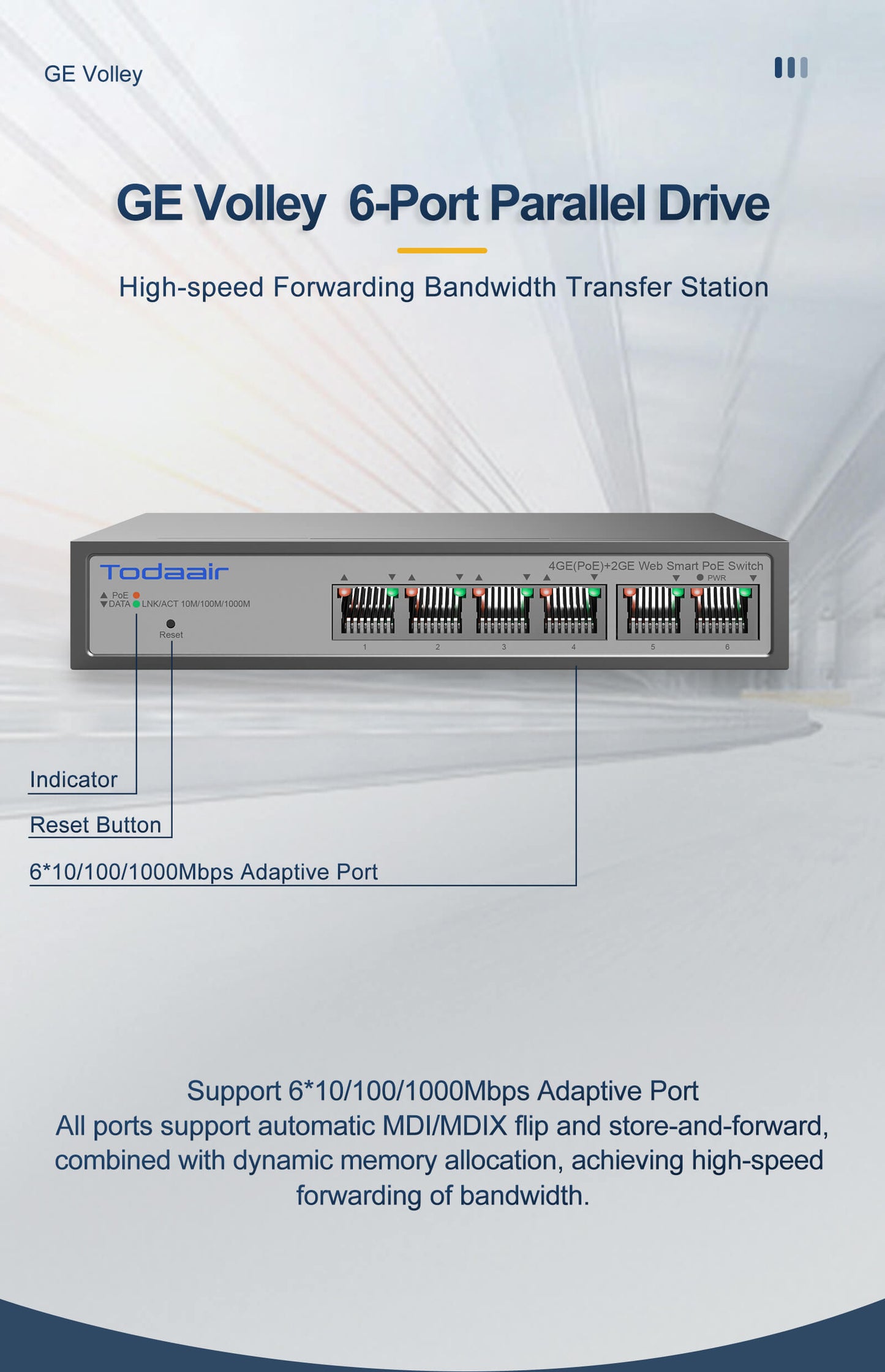 gigabit volley 6 ports parallel drive