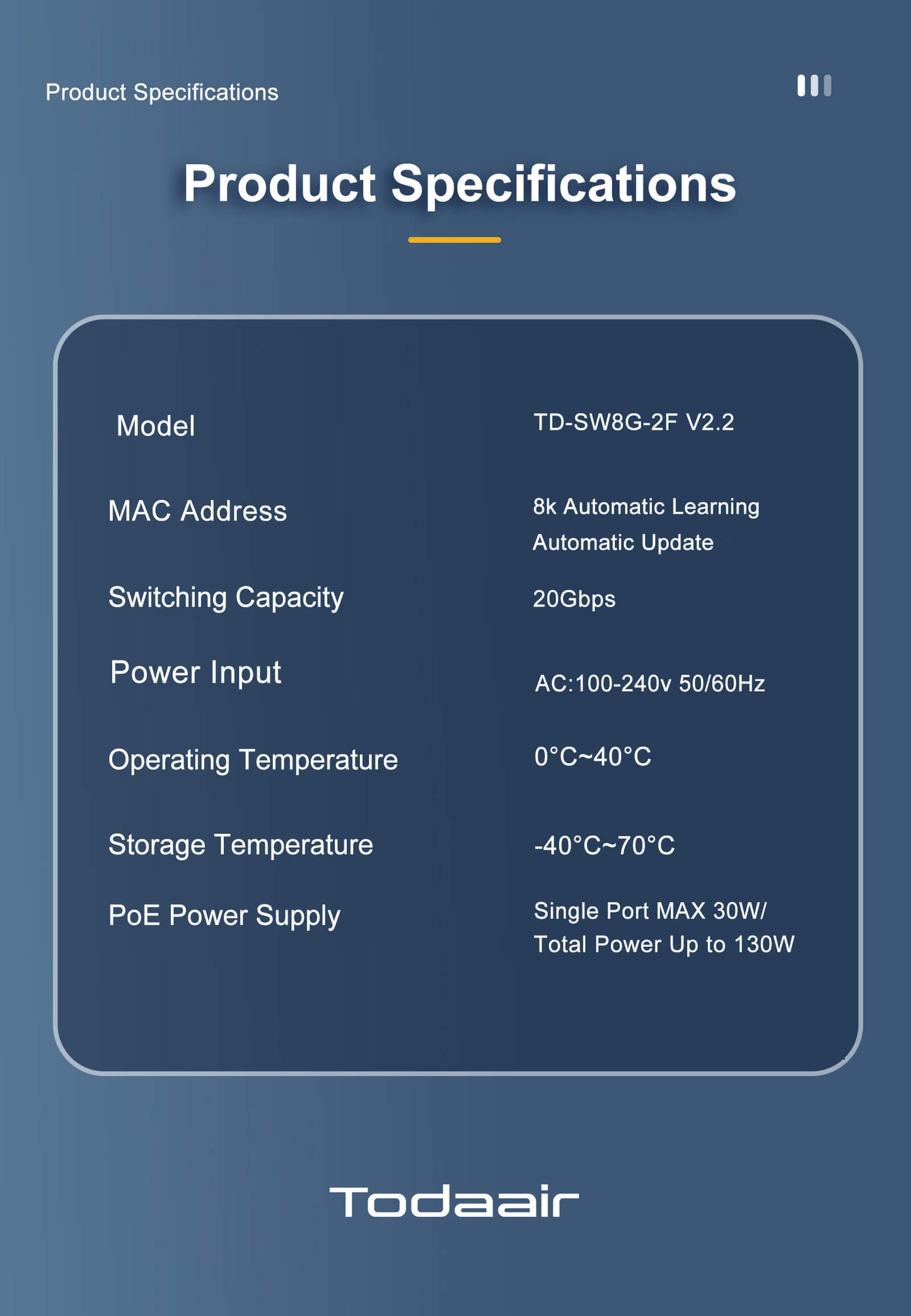 product specification