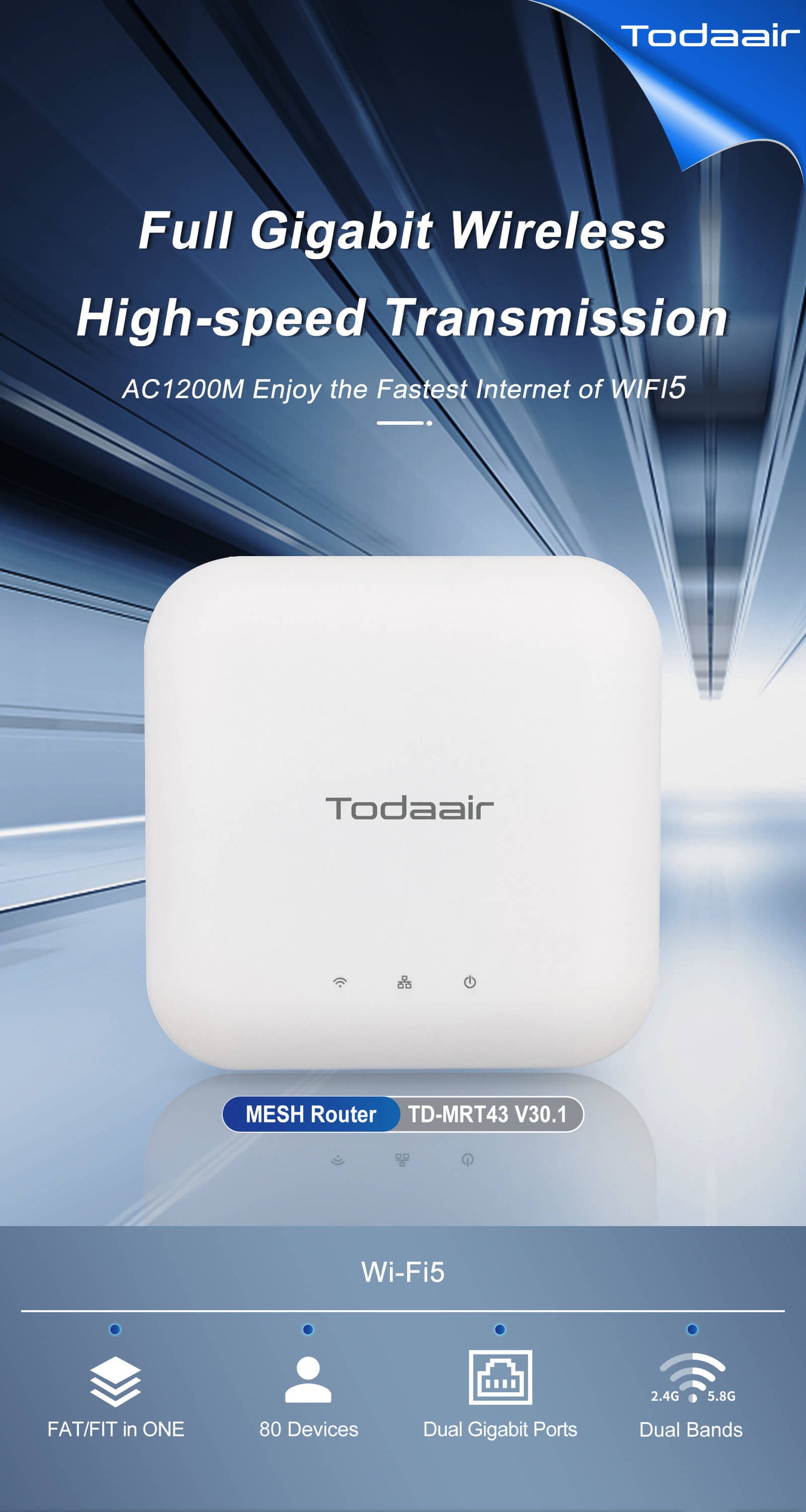 TD-MRT43 V30.1 Todaair Mesh router AC1200M