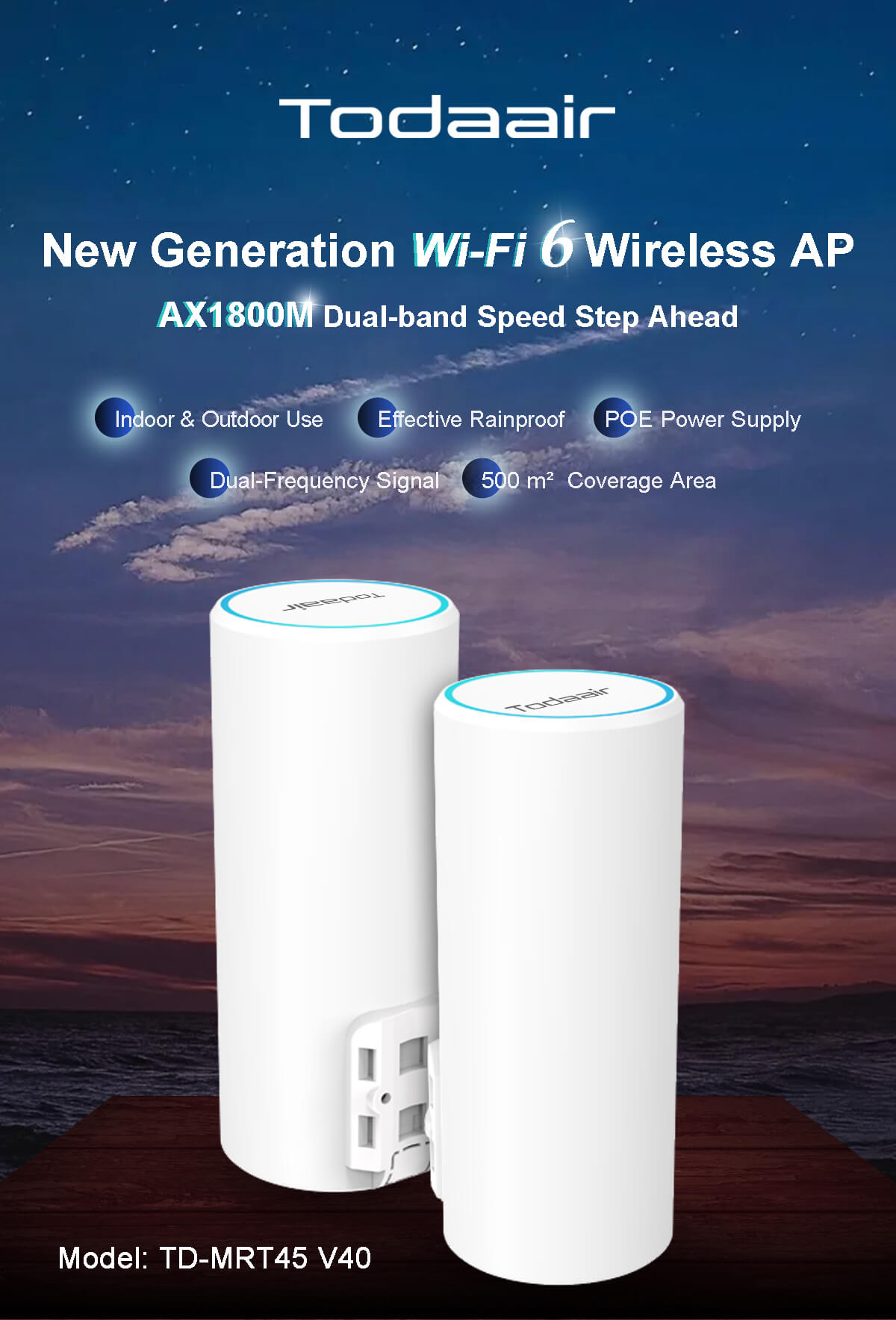 Outdoor Wi-Fi 6 AP 1800Mbps Transmission Rate Dual-band MESH Routers ...